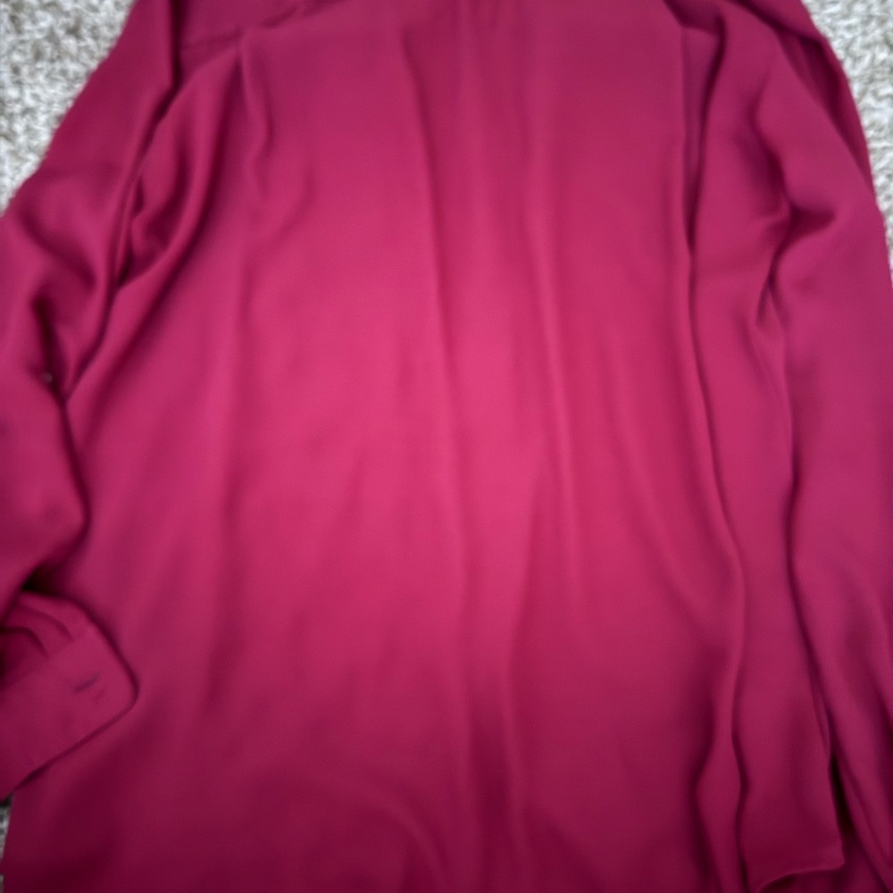 LOFT Deep Red Collared Blouse - Picture 5 of 5